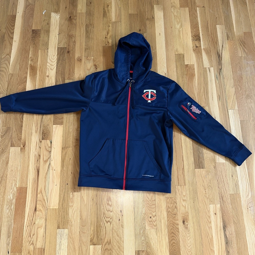 Majestic Thermal Base Blue Twins Hooded Lightweight Jacket Sz. Large